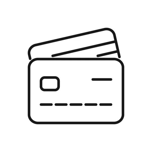 Redigerbar Ikon Kredit Eller Bankkort Vektor Illustration Isolerad Vit Bakgrund — Stock vektor