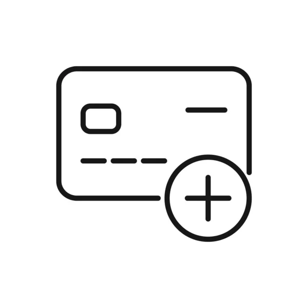 可编辑的添加卡支付图标 向量图解隔离在白色背景上 用于演示文稿 网站或移动应用程序 — 图库矢量图片
