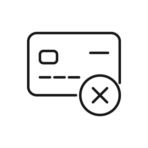 Icône Modifiable Refuser Supprimer Carte Paiement Illustration Vectorielle Isolée Sur — Image vectorielle