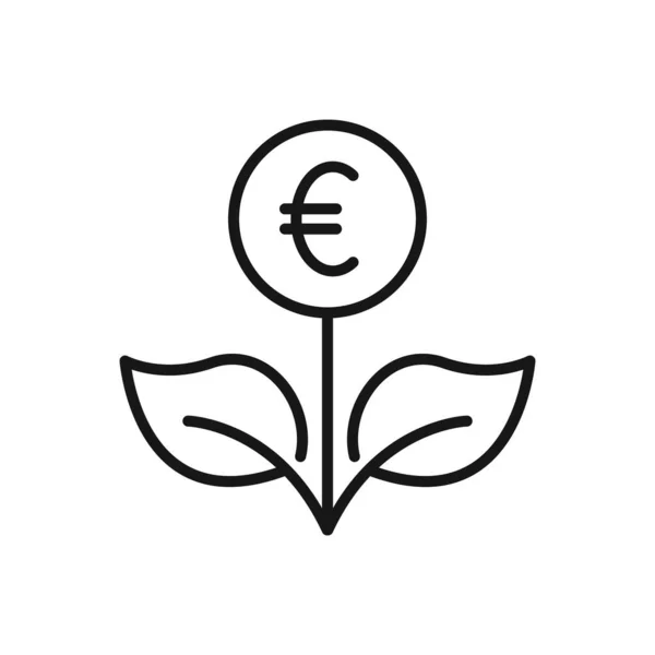 Szerkeszthető Ikon Euro Money Plant Vektor Illusztráció Elszigetelt Fehér Háttérrel — Stock Vector