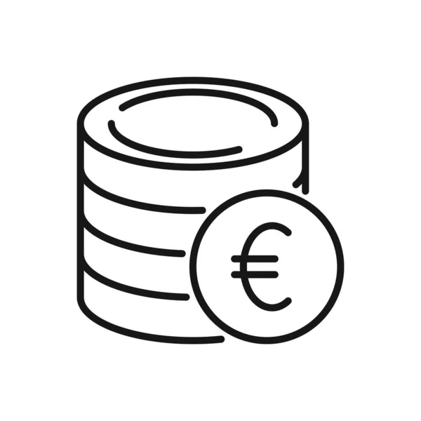 Szerkeszthető Ikon Pile Euro Érmék Vektor Illusztráció Elszigetelt Fehér Háttérrel — Stock Vector