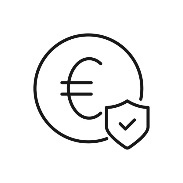 Szerkeszthető Ikon Euro Protection Secure Payment Vector Illusztráció Elszigetelt Fehér — Stock Vector