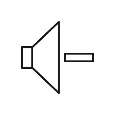 Sözcü Ses Sembolünün Düzenlenebilir Simgesi, Sesi Kapat, Beyaz arkaplanda Vektör illüstrasyonları izole edildi. Sunum, web sitesi veya mobil uygulama için kullanılacak