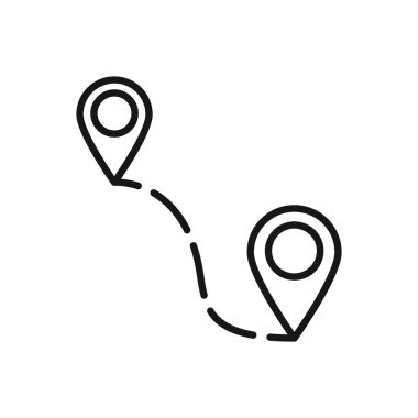 Harita İşaretleyici Parçasının Düzenlenebilir Simgesi, Vektör illüstrasyonu beyaz arkaplanda izole edildi. Sunum, web sitesi veya mobil uygulama için kullanılacak