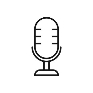 Düzenlenebilir Mikrofon Simgesi, Kayıt Kavramı, Vektör illüstrasyonu beyaz arkaplanda izole edildi. Sunum, web sitesi veya mobil uygulama için kullanılacak