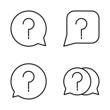 Düzenlenebilir Yardım veya Soru Simgesi, Vektör illüstrasyonu beyaz arkaplanda izole edildi. Sunum, web sitesi veya mobil uygulama için kullanılacak