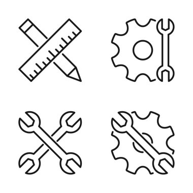 Düzenlenebilir Araç Simgesi, Vektör illüstrasyonu beyaz arkaplanda izole edildi. Sunum, web sitesi veya mobil uygulama için kullanılacak