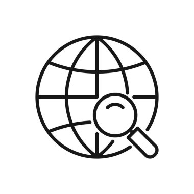 Web Tarayıcısının Düzenlenebilir Simgesi, İnternette Aranıyor, Vektör illüstrasyonu beyaz arkaplanda izole edildi. Sunum, web sitesi veya mobil uygulama için kullanılacak