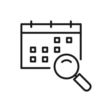 Düzenlenebilir Takvim Zamanlaması Simgesi, Vektör illüstrasyonu beyaz arkaplanda izole edildi. Sunum, web sitesi veya mobil uygulama için kullanılacak