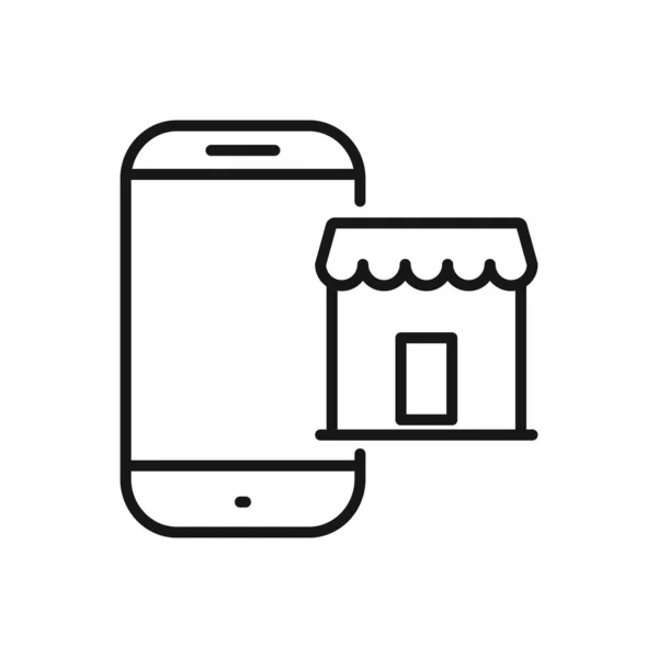 Editierbare Ikone Des Smartphone Geschäfts Online Shopping Konzept Vektor Illustration — Stockvektor