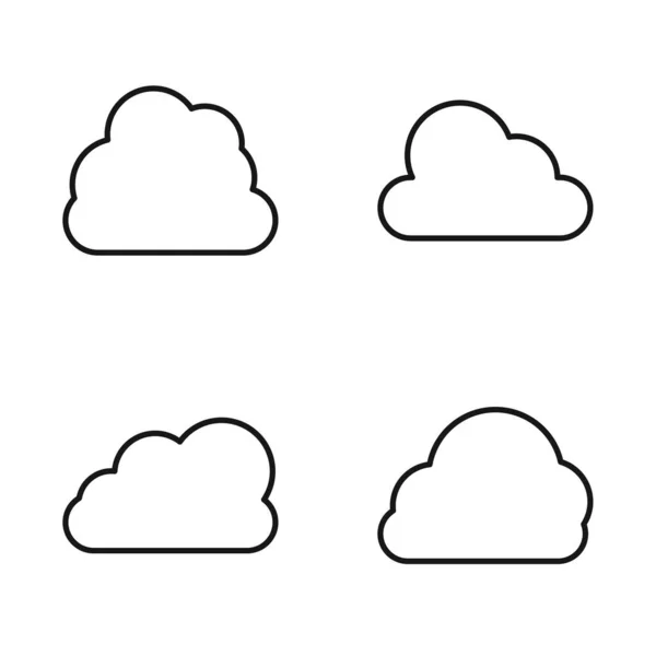 Upravitelná Sada Ikona Cloudu Vektorové Ilustrace Izolované Bílém Pozadí Použití — Stockový vektor