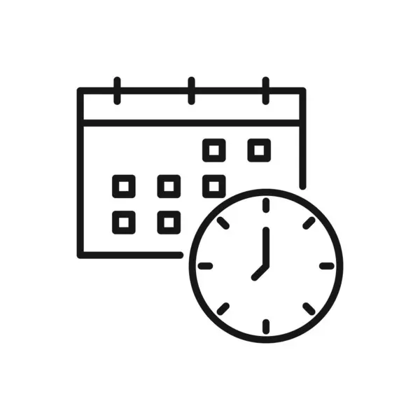 可编辑的日历时间表图标 向量插图孤立在白色背景上 用于演示文稿 网站或移动应用程序 — 图库矢量图片