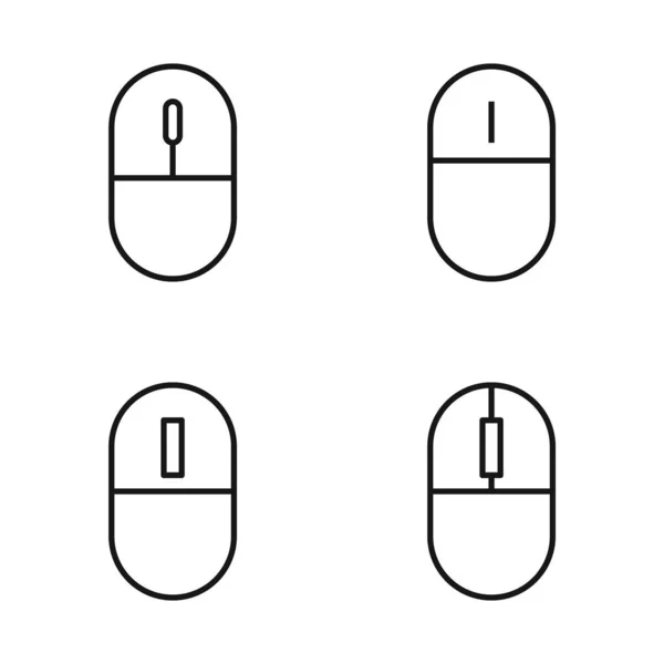 Editable Set Icon Mouse Illustration Vectorielle Isolée Sur Fond Blanc — Image vectorielle