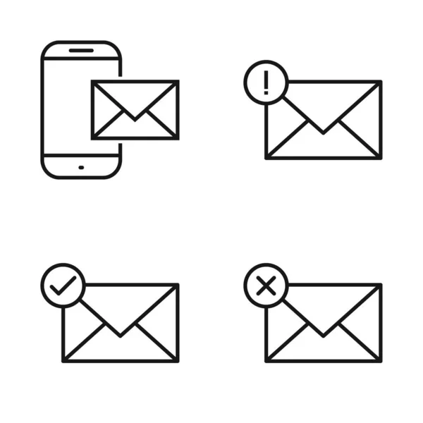 Editable Set Icône Message Illustration Vectorielle Isolée Sur Fond Blanc — Image vectorielle
