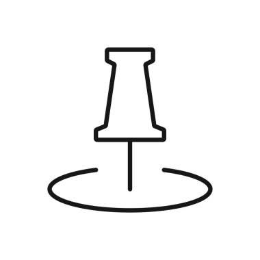 Pushpin 'in Düzenlenebilir Simgesi, Vektör illüstrasyonu beyaz arkaplanda izole edildi. Sunum, web sitesi veya mobil uygulama için kullanılacak