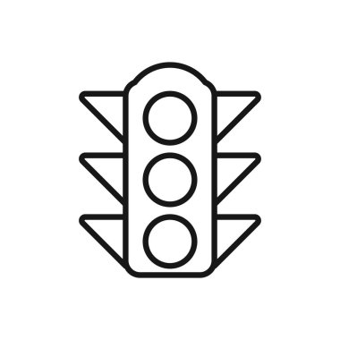 Trafik Işığının Düzenlenebilir Simgesi, Vektör illüstrasyonu beyaz arkaplanda izole edildi. Sunum, web sitesi veya mobil uygulama için kullanılacak