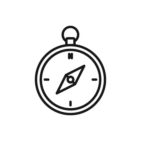 Editierbare Ikone Des Kompasses Vektor Illustration Isoliert Auf Weißem Hintergrund — Stockvektor
