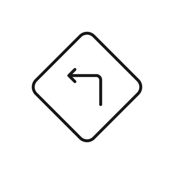 Icône Modifiable Turn Left Sign Illustration Vectorielle Isolée Sur Fond — Image vectorielle