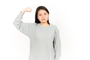 Beyaz arka planda tecrit edilmiş Güzel Asyalı Kadın Kolları