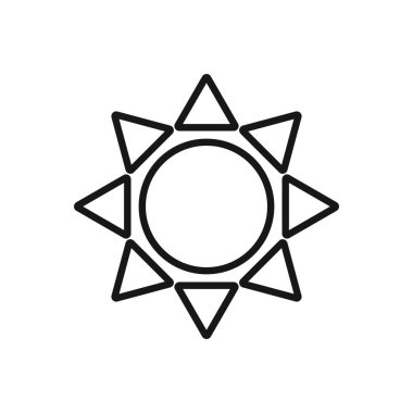 Düzenlenebilir Güneş Simgesi, Vektör illüstrasyonu beyaz arkaplanda izole edildi. Sunum, web sitesi veya mobil uygulama için kullanılacak