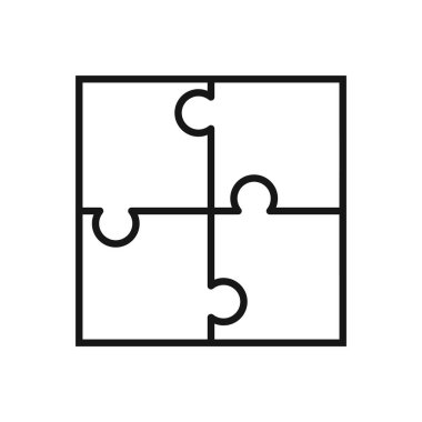 Düzenlenebilir Yapboz Simgesi, Vektör illüstrasyonu beyaz arkaplanda izole edildi. Sunum, web sitesi veya mobil uygulama için kullanılacak