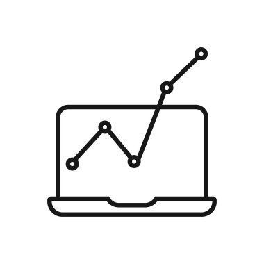 Grafik gösteren bir dizüstü bilgisayarın düzenlenebilir vektör simgesi, sunumlar, web siteleri veya uygulamalar için idealdir