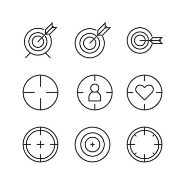 Editable Set Icon of Target, Vector illustration isolated on white background. using for Presentation, website or mobile app clipart