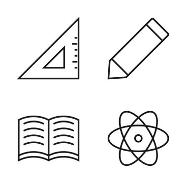 Düzenlenebilir Eğitim ve Öğrenim Simgesi, Vektör illüstrasyonu beyaz arkaplanda izole edildi. Sunum, web sitesi veya mobil uygulama için kullanılacak