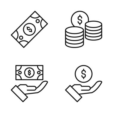 Düzenlenebilir İş Finansmanı Simgesi, Vektör illüstrasyonu beyaz arkaplanda izole edildi. Sunum, web sitesi veya mobil uygulama için kullanılacak