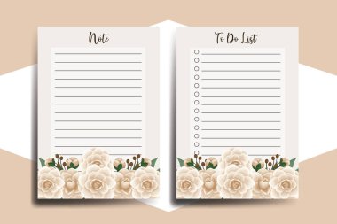 To do list Planner template Camellia flower Design clipart