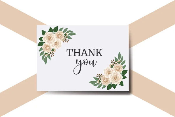 Ευχαριστήρια Κάρτα Ευχετήρια Κάρτα Camellia Λουλούδι Σχεδιασμός Πρότυπο — Διανυσματικό Αρχείο