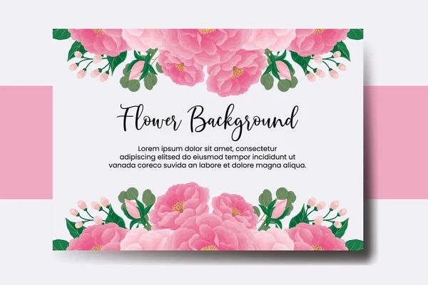 Düğün Afişi Arkaplanı Dijital Suluboya Çizimi Peony Flower Tasarım Şablonu — Stok Vektör