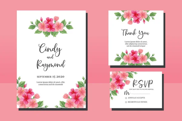 stock vector Invitation Card Rose Flower Watercolor