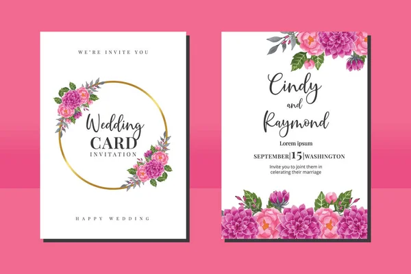 stock vector Watercolor Invitation Card Beautiful Flower