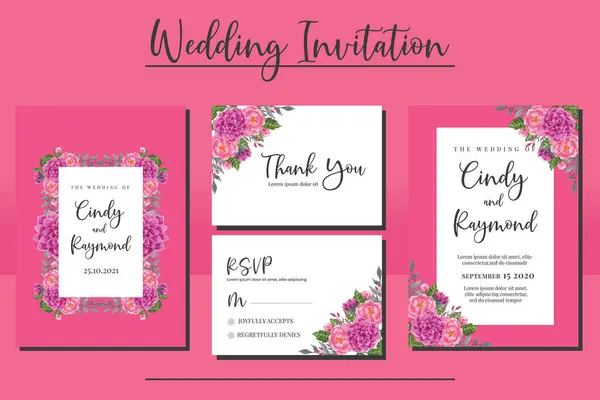 stock vector Watercolor Invitation Card Beautiful Flower