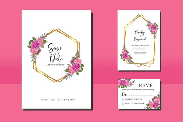 stock vector Watercolor Invitation Card Beautiful Flower