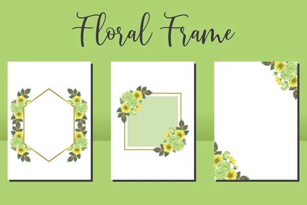 Floral Frame Wedding Invitation — Stock Vector