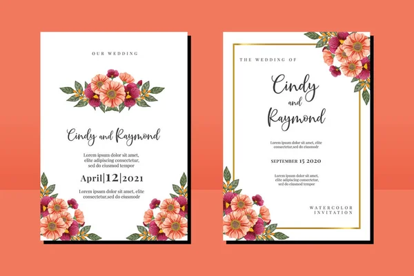 stock vector Watercolor Wedding Invitation Luxury Flower