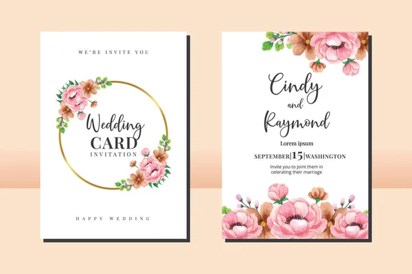 stock vector Wedding Invitation Beauty Flower Watercolor Can Use for Engagement Party Invitation