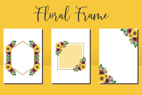 Floral Frame Convite Casamento —  Vetores de Stock