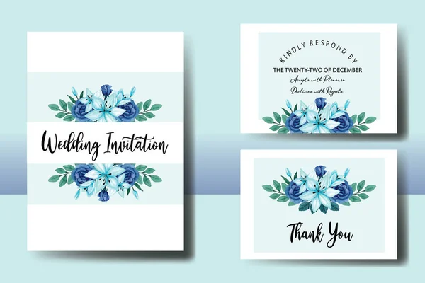 Wedding Invitation Beautiful Flower Watercolor Can Use Engagement Party Invitation — Stock Vector