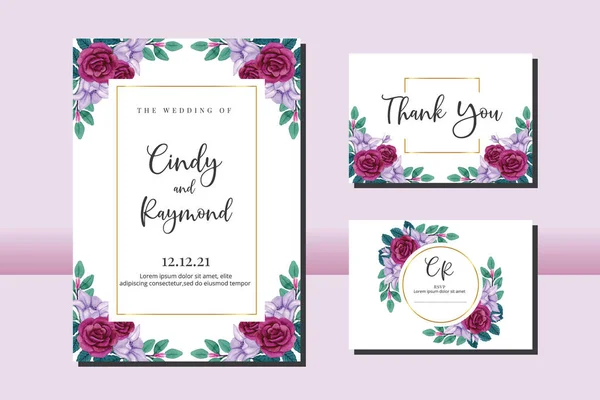 stock vector Floral Watercolor Invitation Wedding Invitation Can Use for Engagement Party Invitation