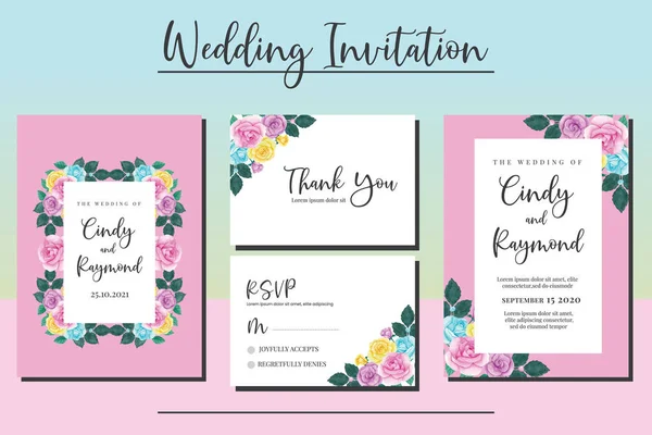 stock vector Floral Watercolor Invitation Wedding Invitation Can Use for Engagement Party Invitation