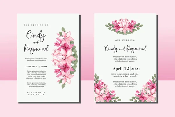 Floral Watercolor Invitation Wedding Invitation Can Use Engagement Party Invitation — 스톡 벡터