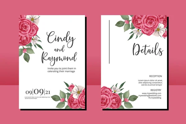 stock vector Floral Watercolor Invitation Wedding Invitation Can Use for Engagement Party Invitation