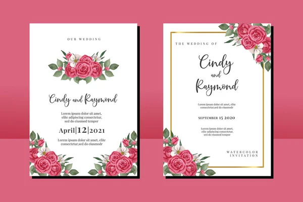 stock vector Red Rose Wedding Invitation