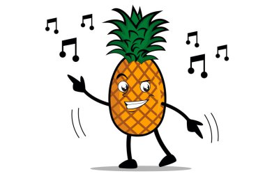 Ananas çizgi film maskotu ya da karakteri en sevdiği müzikle dans eder.