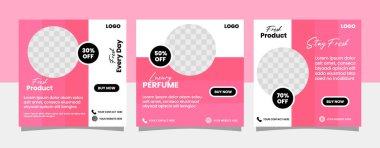 Minimalist Parfüm sosyal medya şablon tasarımı. Güzellik ve güzellik salonu afişi için kullanılabilir