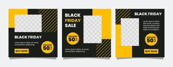 Black Friday Venda Post Modelo Banner Design — Vetor de Stock
