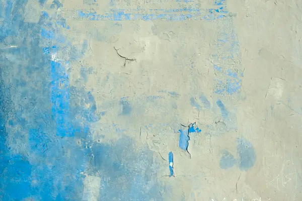 表面は青と白に塗られ 消えていき 時々割れています テクスチャ バックドロップ — ストック写真